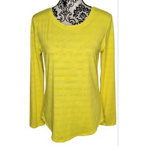 Zyia Active Long Sleeve Shirt Size S Yellow Activewear Running Lightweight